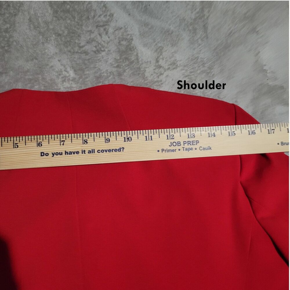Tahari Arthur S. Levine Red Topper Jacket Coat Collarless Long Blazer Size 4 - Picture 13 of 15